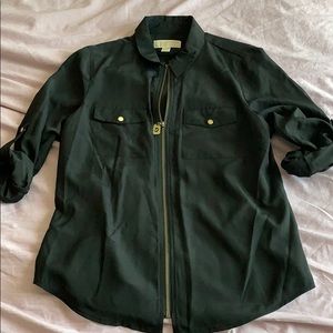 Michael Kors sheer zip up blouse